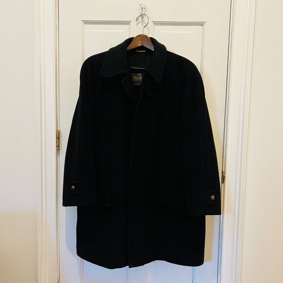 Mario Valente Cashmere Wool Gianni Coat Men’s 46 R Black Made In Italy Overcoat - Picture 1 of 16